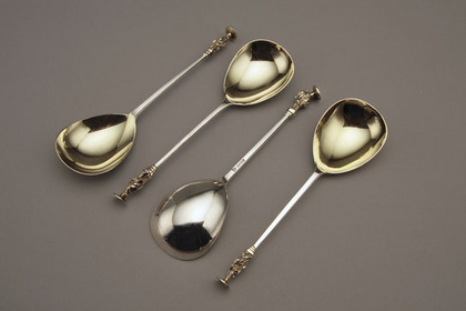 Antique Silver Apostle Spoon Set (4)